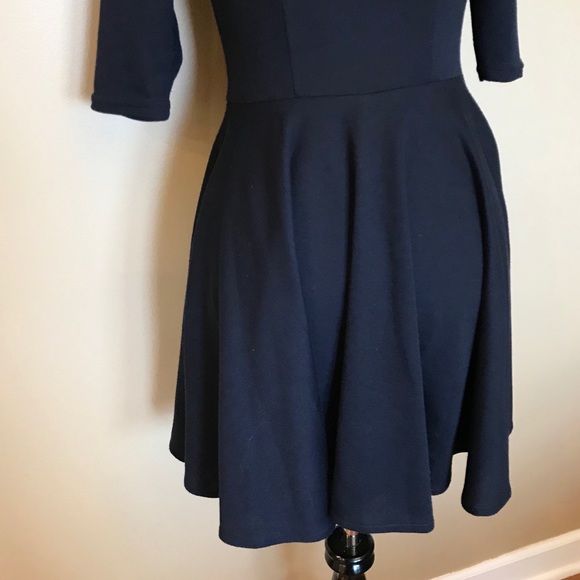 ASOS Petite Dark Navy Cross Back Skater Dress Sz 2 - Picture 5 of 6